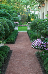 Decorative crushed stone pathway