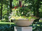 Limestone plinth and planter